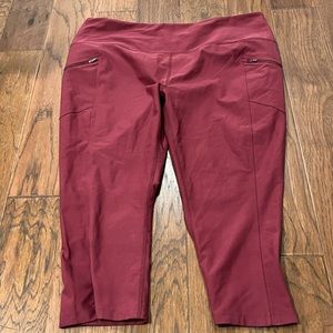 Eddie Bauer- Crop Trail Leggins- 2XL- Dark Maroon/Deep Red- New Without Tags